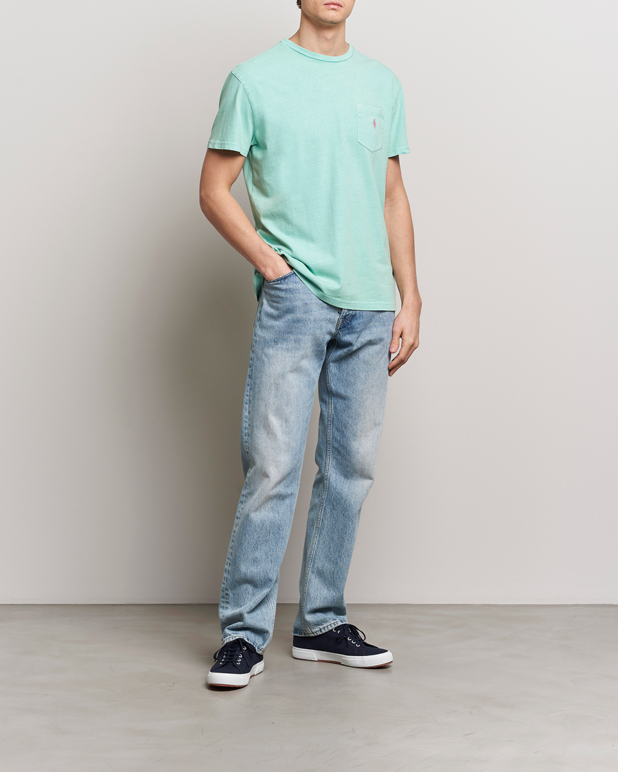 Homme | T-shirts | Polo Ralph Lauren | Cotton Linen Crew Neck T-Shirt Celadon