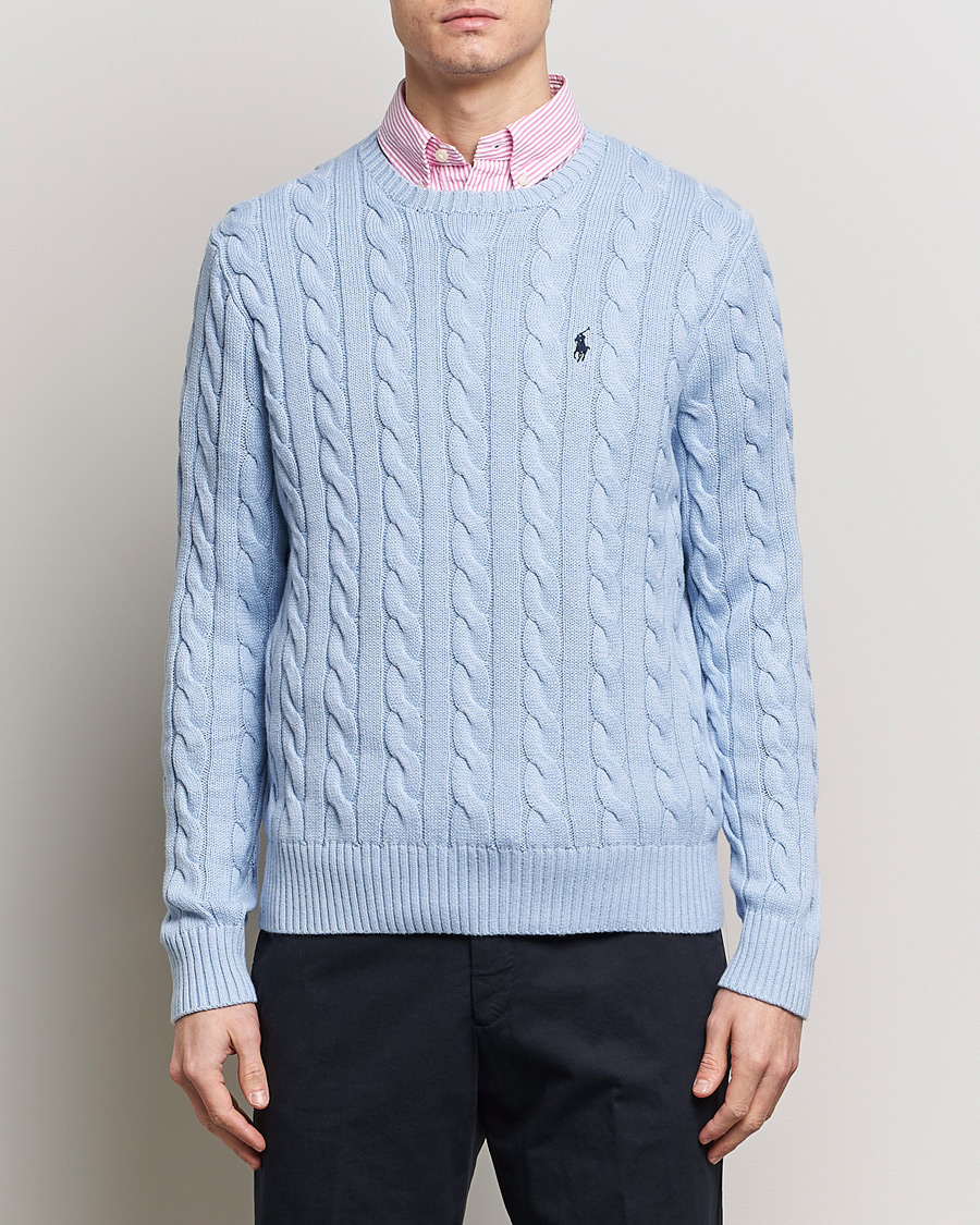 Homme |  | Polo Ralph Lauren | Cotton Cable Pullover Blue Hyacinth