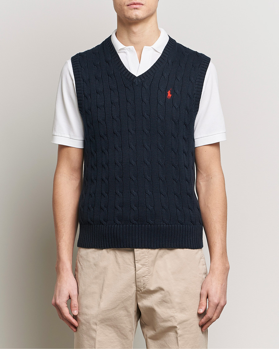 Homme | Pulls Et Tricots | Polo Ralph Lauren | Cotton Cable Vest Hunter Navy
