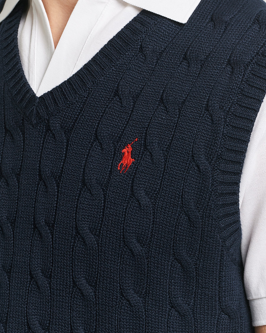 Homme | Pulls Et Tricots | Polo Ralph Lauren | Cotton Cable Vest Hunter Navy