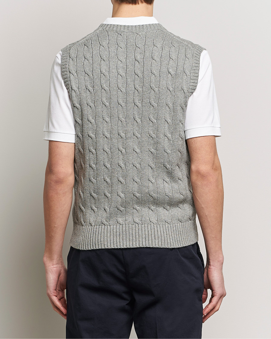 Homme | Pulls Et Tricots | Polo Ralph Lauren | Cotton Cable Vest Fawn Grey Heather