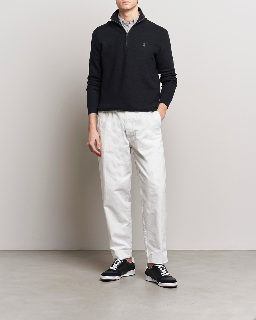 Homme | Pulls Et Tricots | Polo Ralph Lauren | Textured Half Zip Polo Black