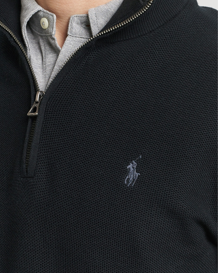 Homme | Pulls Et Tricots | Polo Ralph Lauren | Textured Half Zip Polo Black