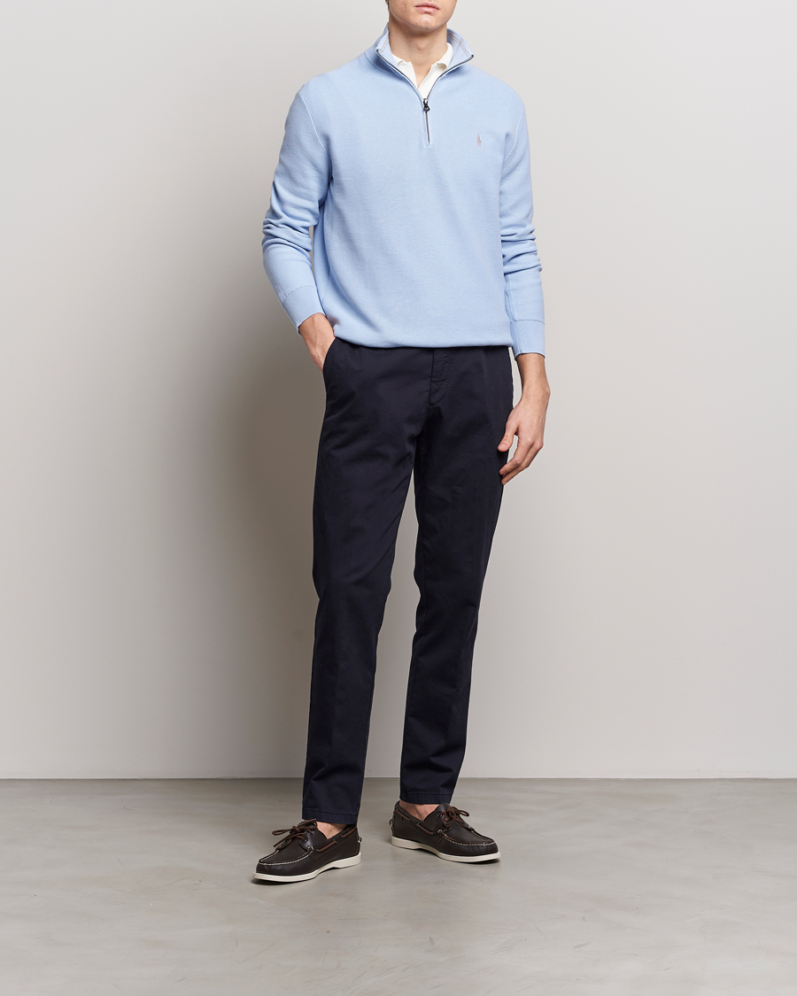 Homme | Pulls Et Tricots | Polo Ralph Lauren | Textured Half-Zip Blue Hyacinth