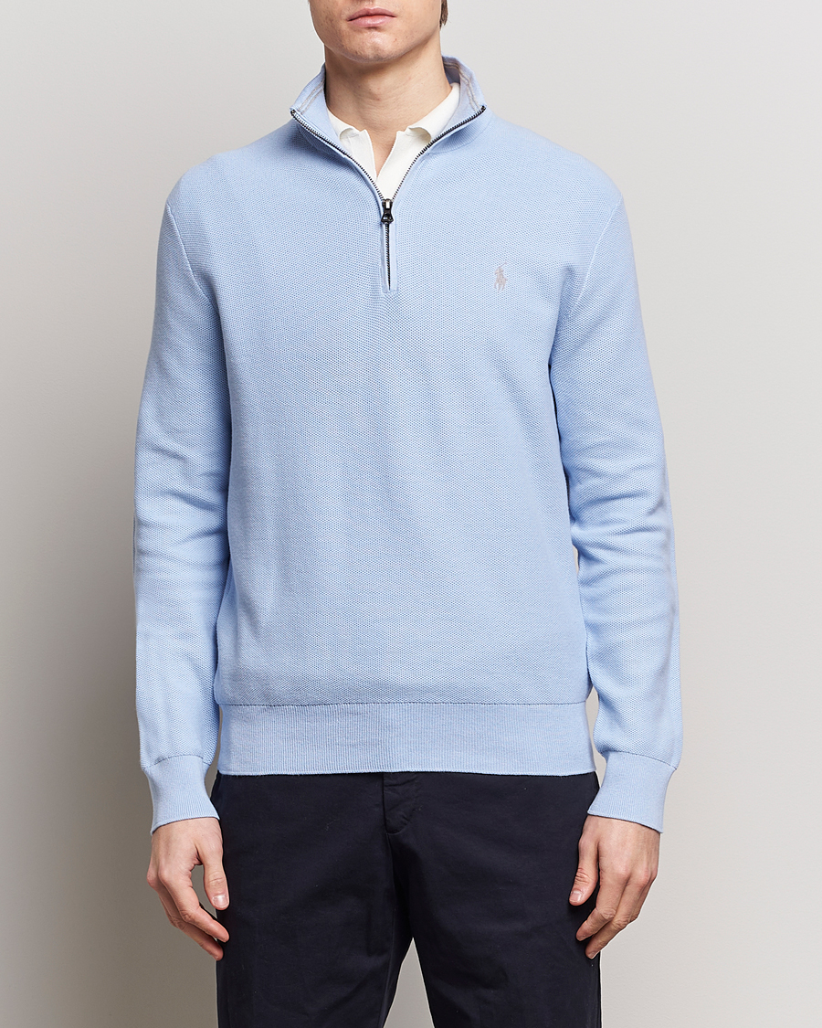 Homme | Pulls Et Tricots | Polo Ralph Lauren | Textured Half-Zip Blue Hyacinth