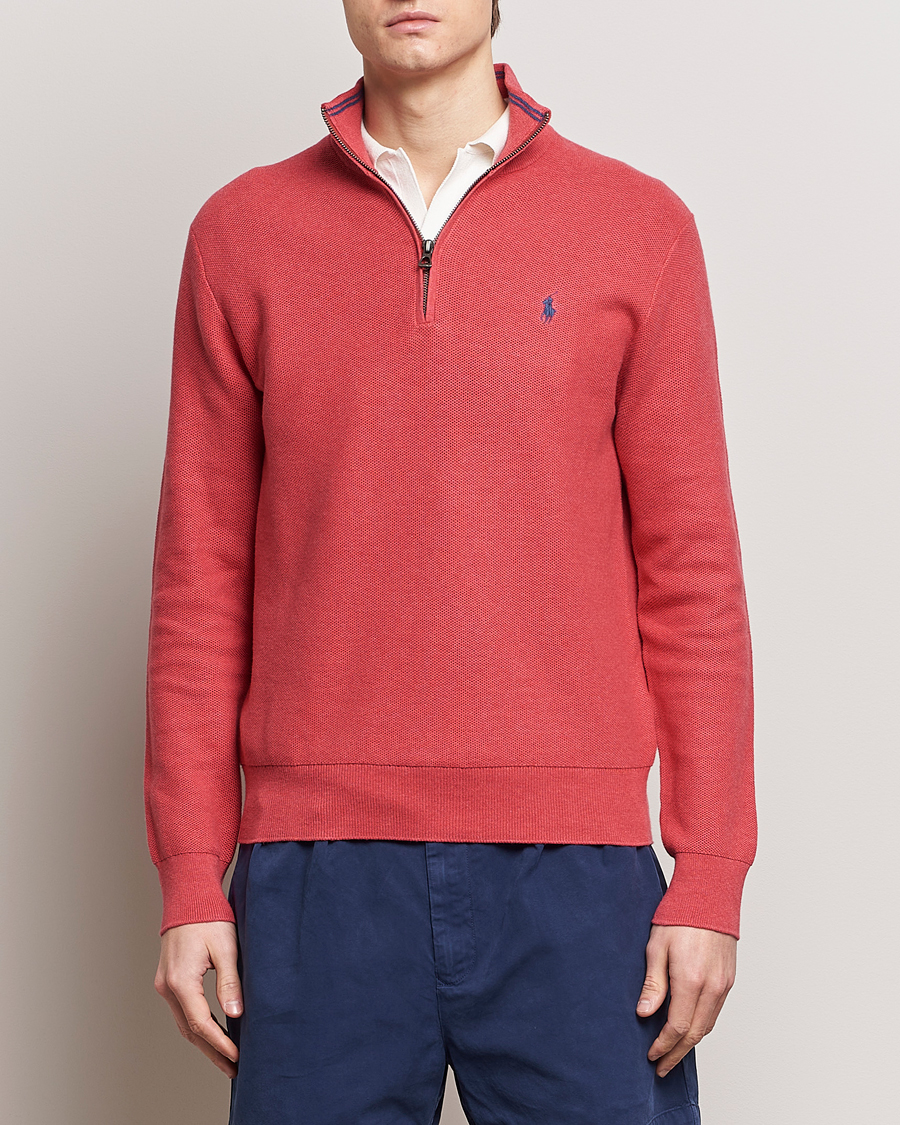 Homme | Pulls Et Tricots | Polo Ralph Lauren | Textured Half Zip Nantucket Red Heather