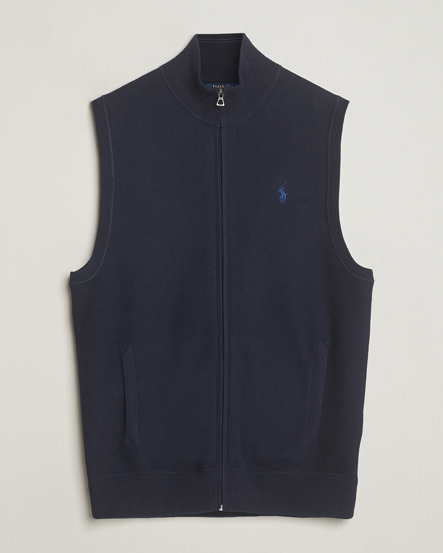 Homme | Pulls Et Tricots | Polo Ralph Lauren | Cotton Full-Zip Vest Navy Heather