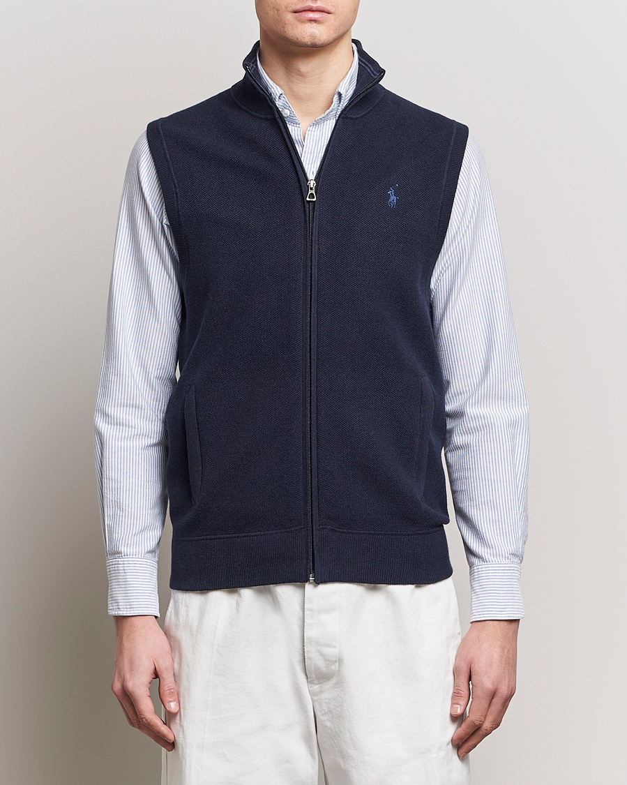 Homme | Pulls Et Tricots | Polo Ralph Lauren | Cotton Full-Zip Vest Navy Heather
