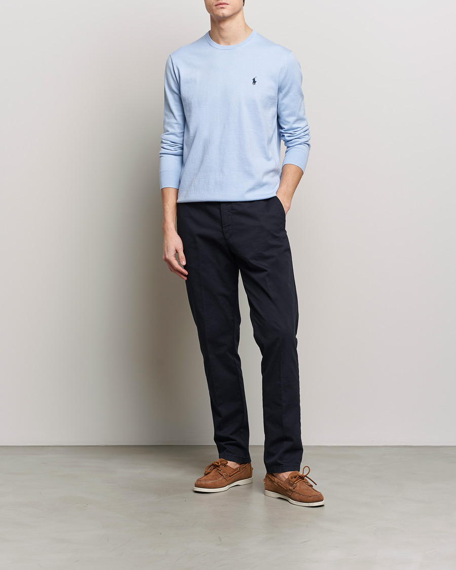 Homme | Pulls Et Tricots | Polo Ralph Lauren | Cotton Crew Neck Sweater Blue Hyacinth