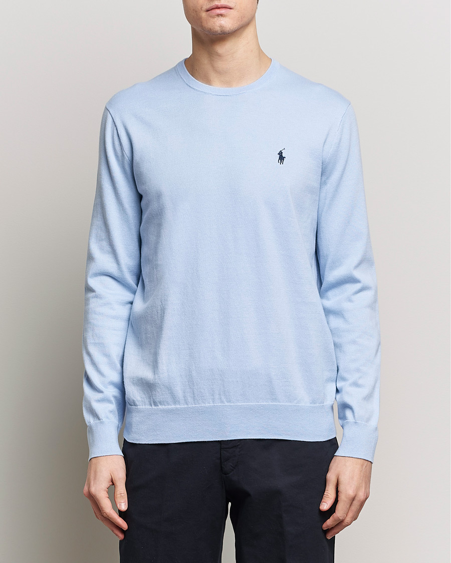 Homme | Soldes -20% | Polo Ralph Lauren | Cotton Crew Neck Sweater Blue Hyacinth