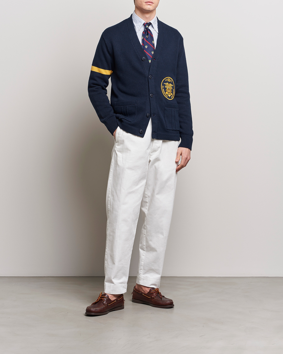 Homme | Pulls Et Tricots | Polo Ralph Lauren | Cotton Varsity Cardigan Aviator Navy