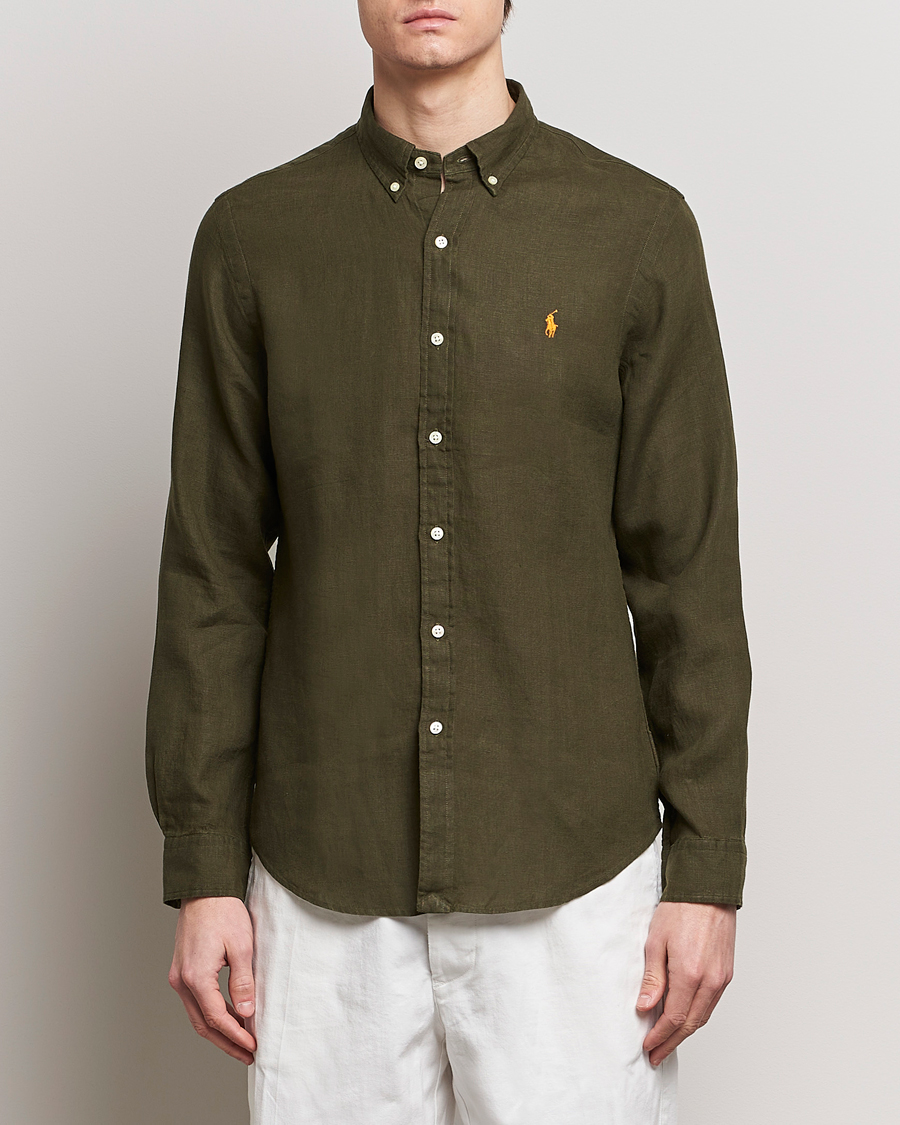 Homme | Chemises | Polo Ralph Lauren | Slim Fit Linen Button Down Shirt Armadillo