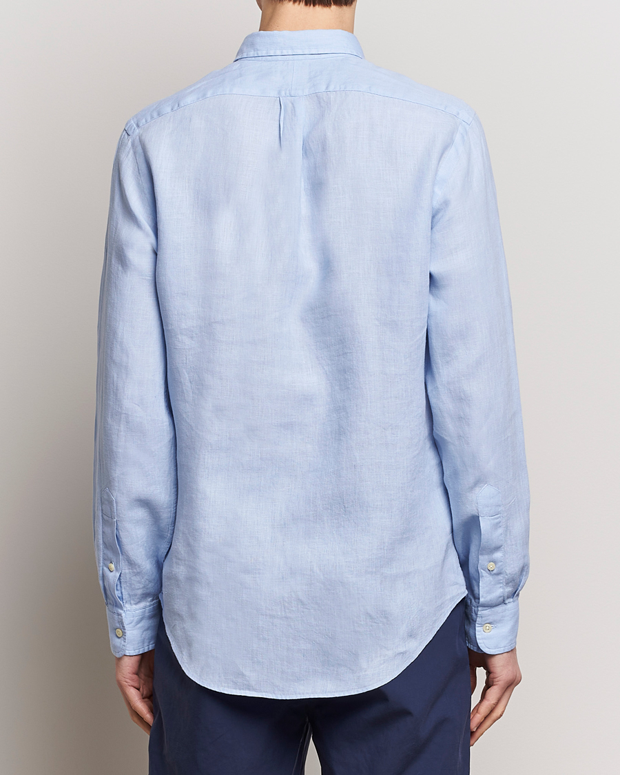 Homme | Chemises | Polo Ralph Lauren | Slim Fit Linen Button Down Shirt Blue Hyacinth