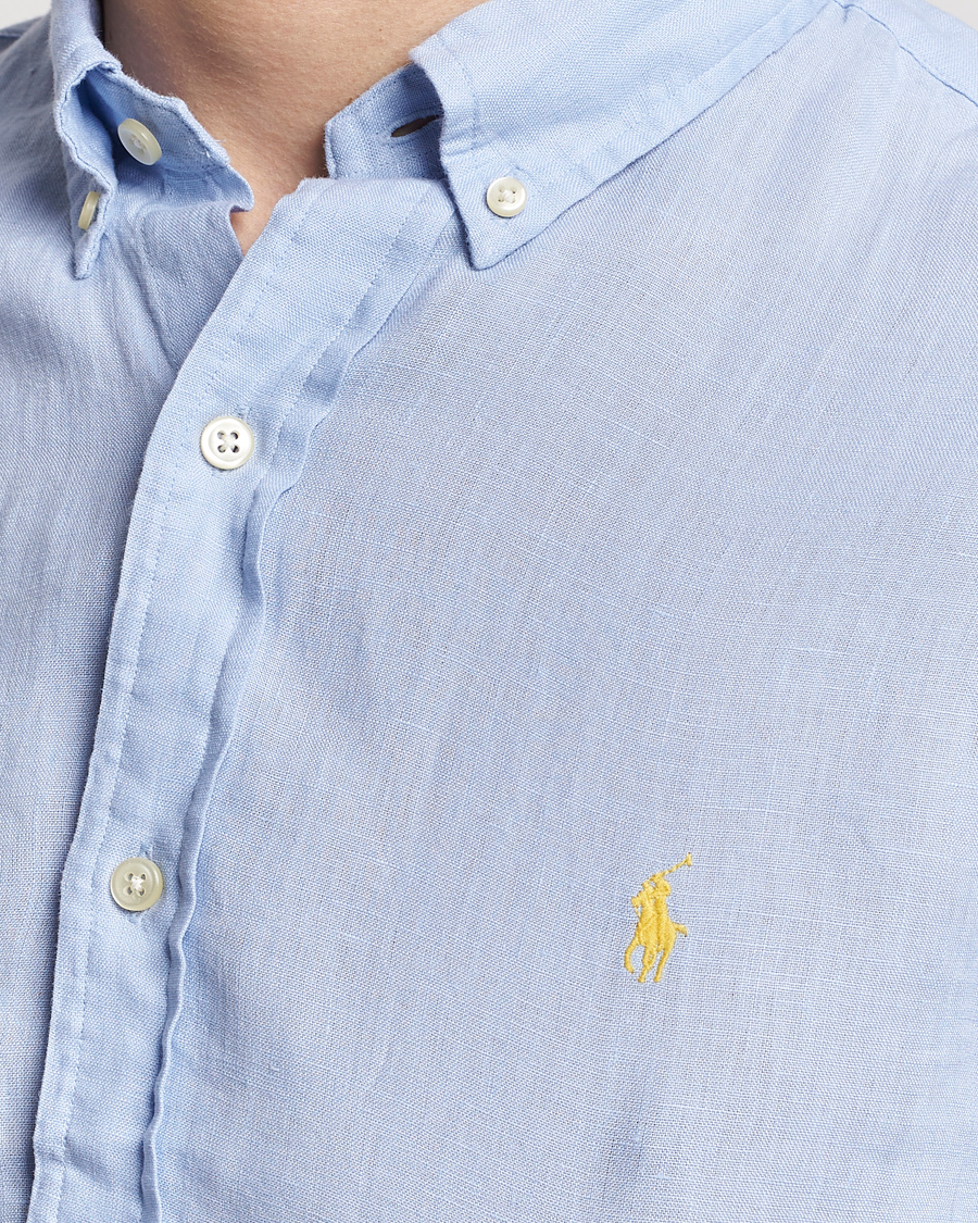 Homme | Chemises | Polo Ralph Lauren | Slim Fit Linen Button Down Shirt Blue Hyacinth