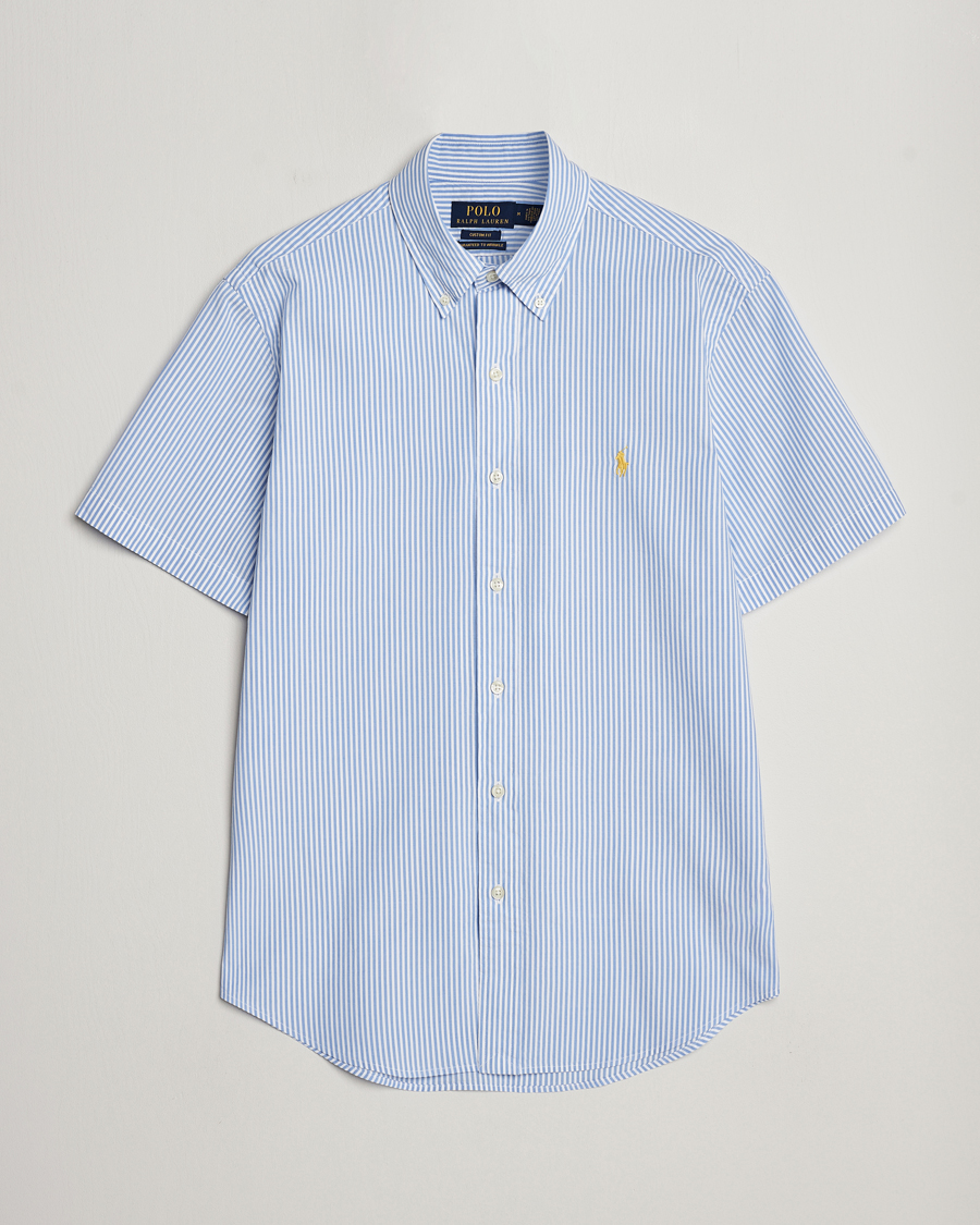 Homme | Chemises | Polo Ralph Lauren | Seersucker Short Sleeve Striped Shirt Blue/White