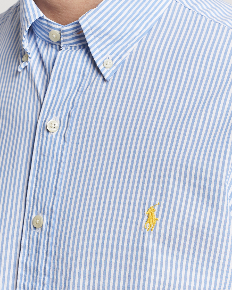 Homme | Chemises | Polo Ralph Lauren | Seersucker Short Sleeve Striped Shirt Blue/White