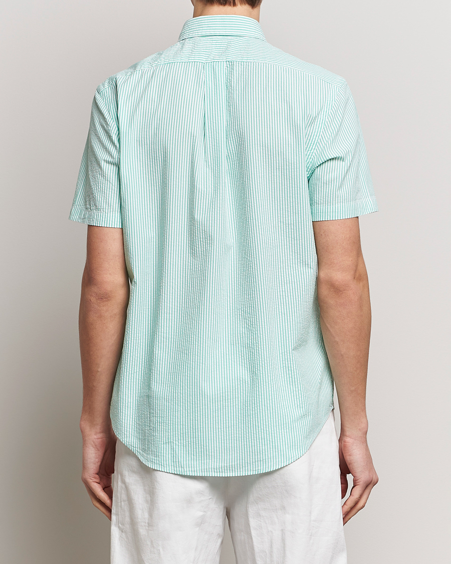 Homme | Chemises | Polo Ralph Lauren | Seersucker Short Sleeve Striped Shirt Green/White