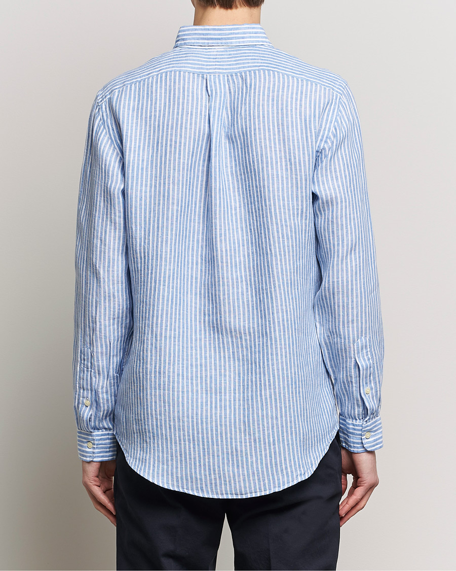 Homme | Chemises | Polo Ralph Lauren | Custom Fit Striped Linen Shirt Blue/White