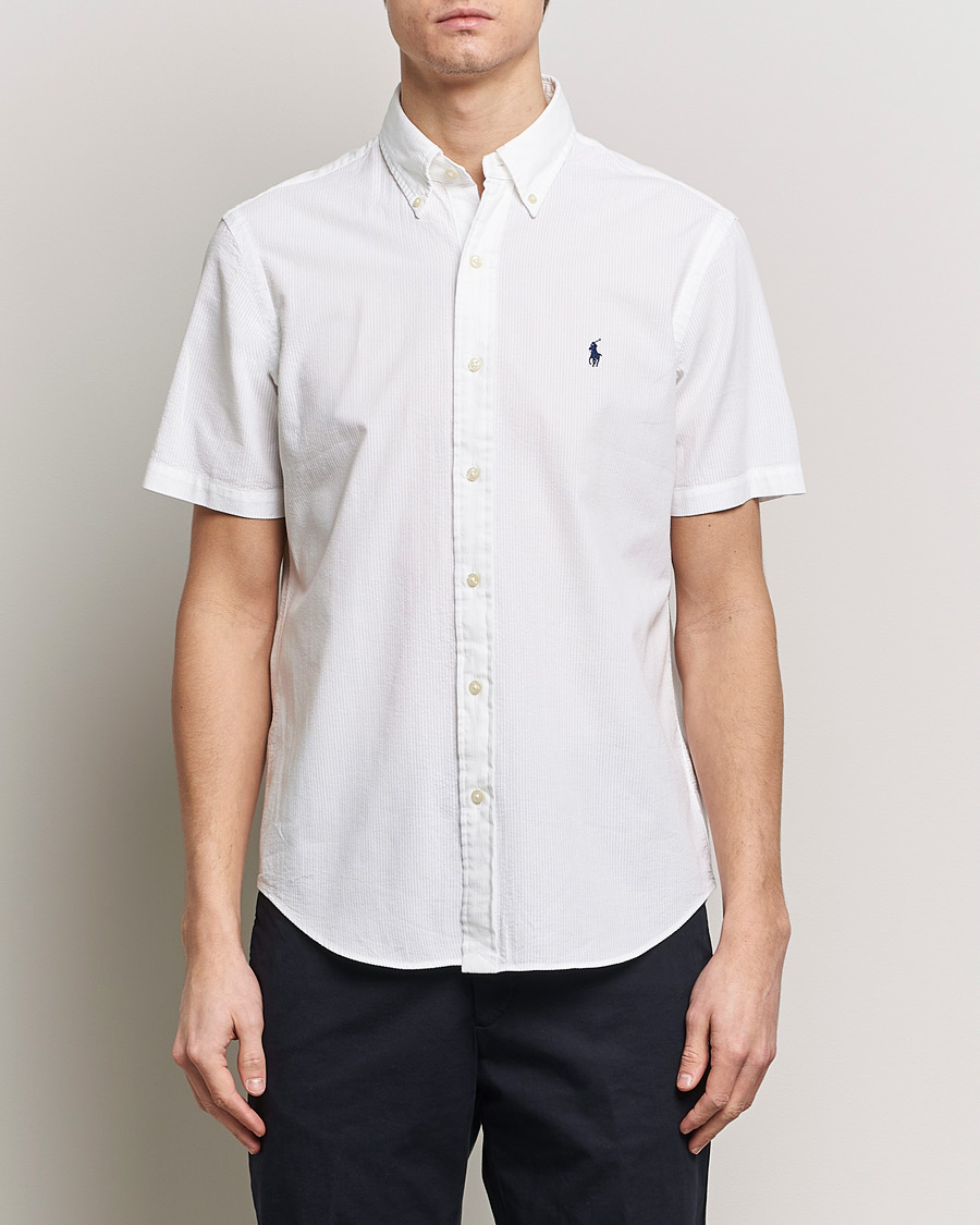 Homme |  | Polo Ralph Lauren | Seersucker Short Sleeve Shirt White