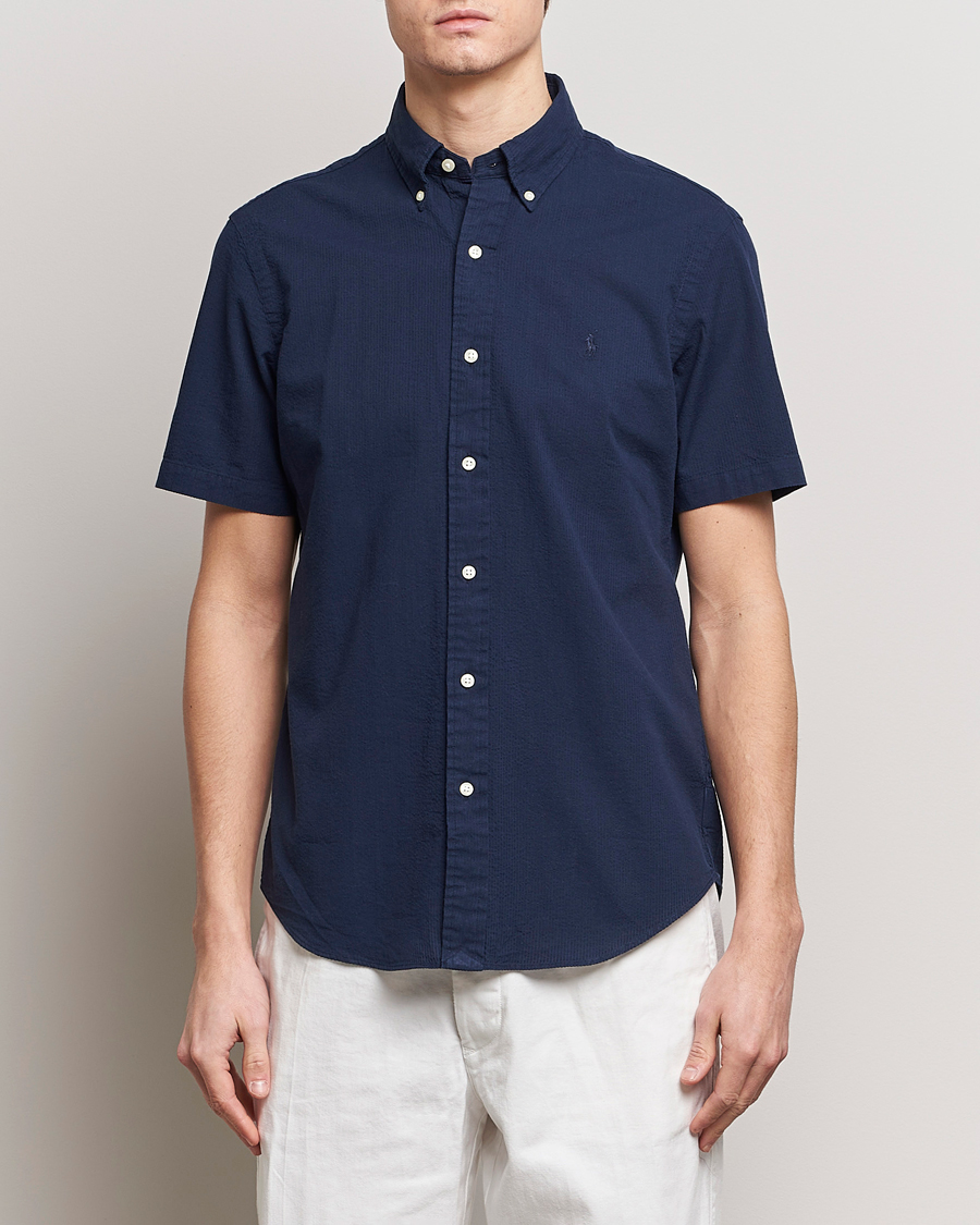 Homme |  | Polo Ralph Lauren | Seersucker Short Sleeve Shirt Astoria Navy