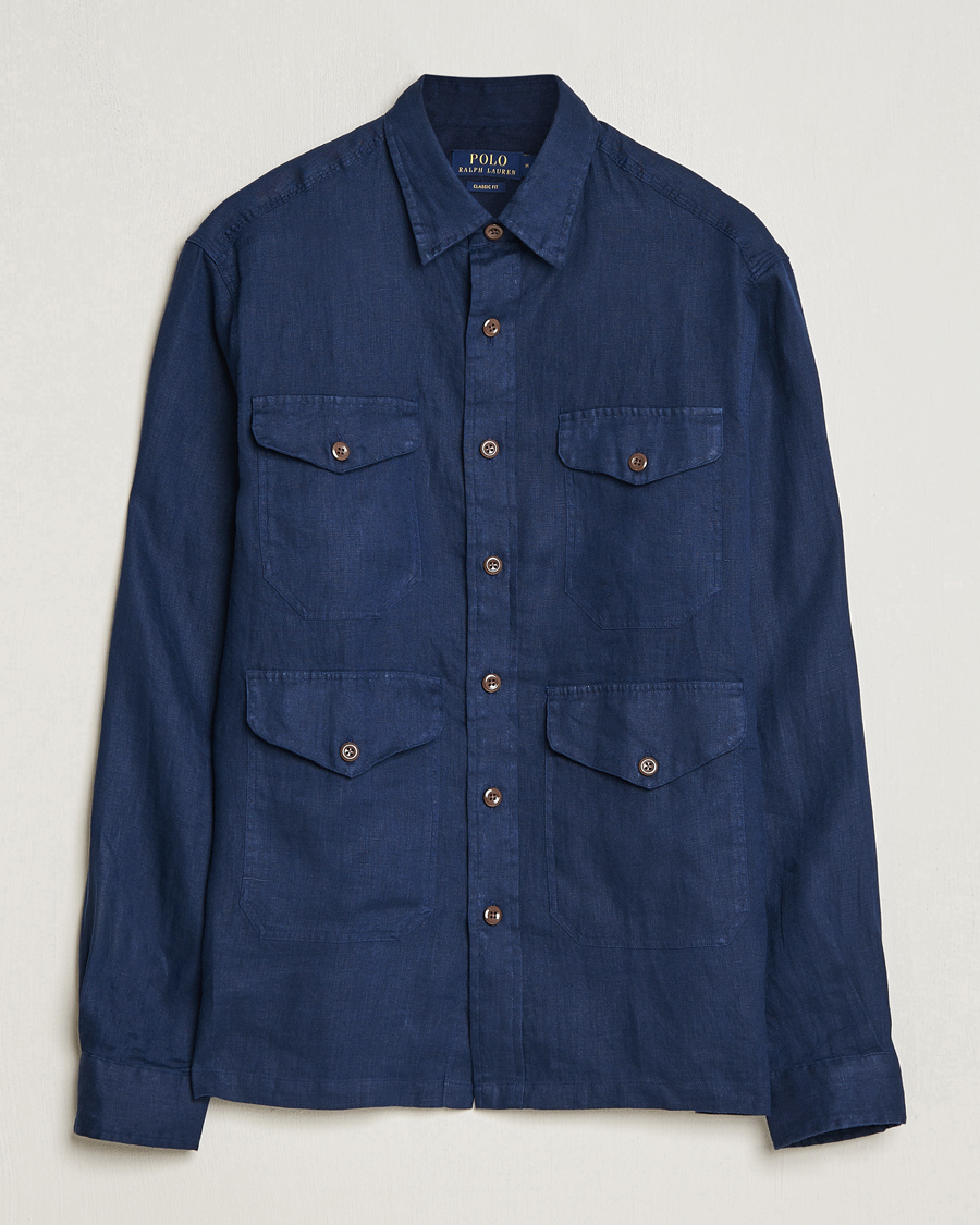 Homme | Chemises | Polo Ralph Lauren | Linen Overshirt Newport Navy
