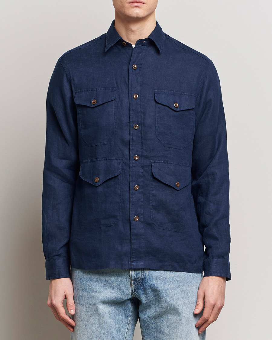 Homme | Chemises | Polo Ralph Lauren | Linen Overshirt Newport Navy