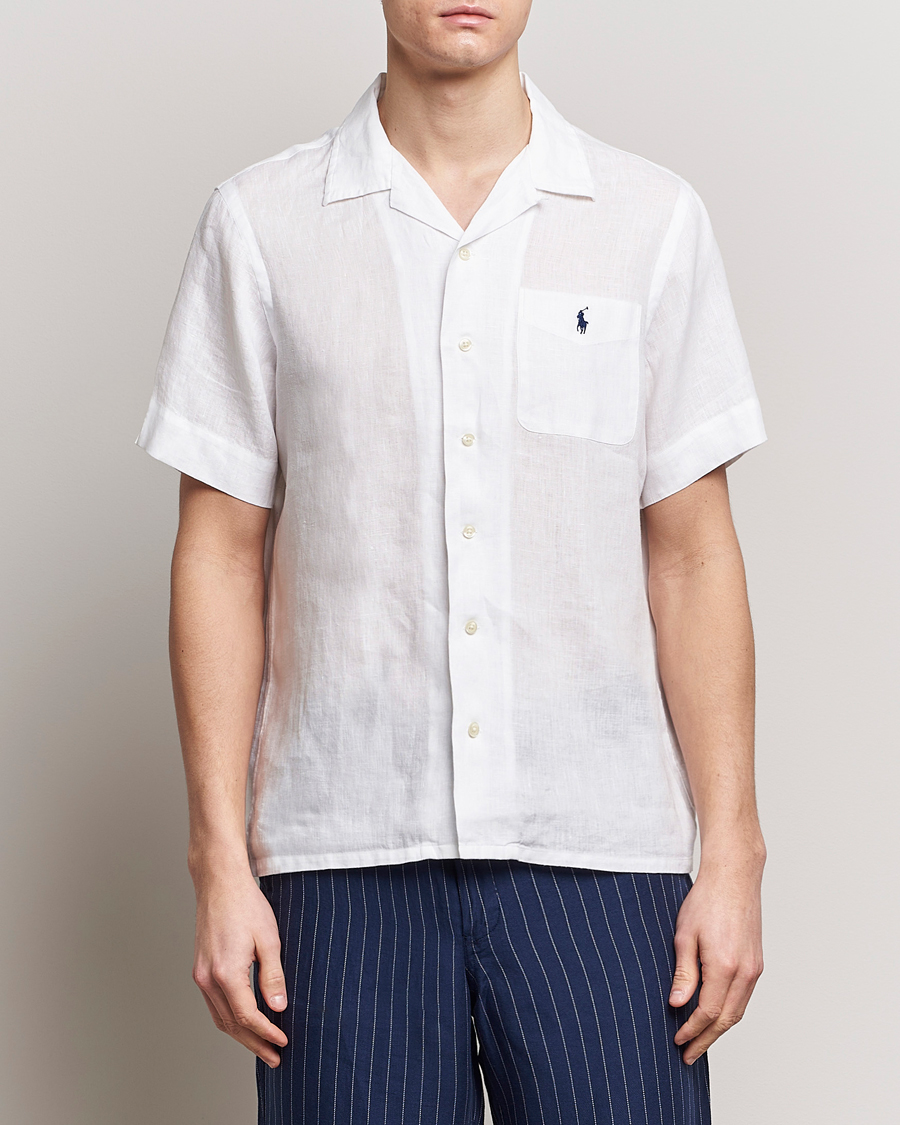 Homme | Chemises À Manches Courtes | Polo Ralph Lauren | Linen Pocket Short Sleeve Shirt White