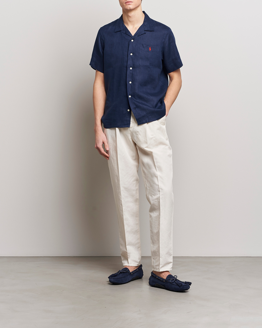 Homme | Chemises | Polo Ralph Lauren | Linen Pocket Short Sleeve Shirt Newport Navy