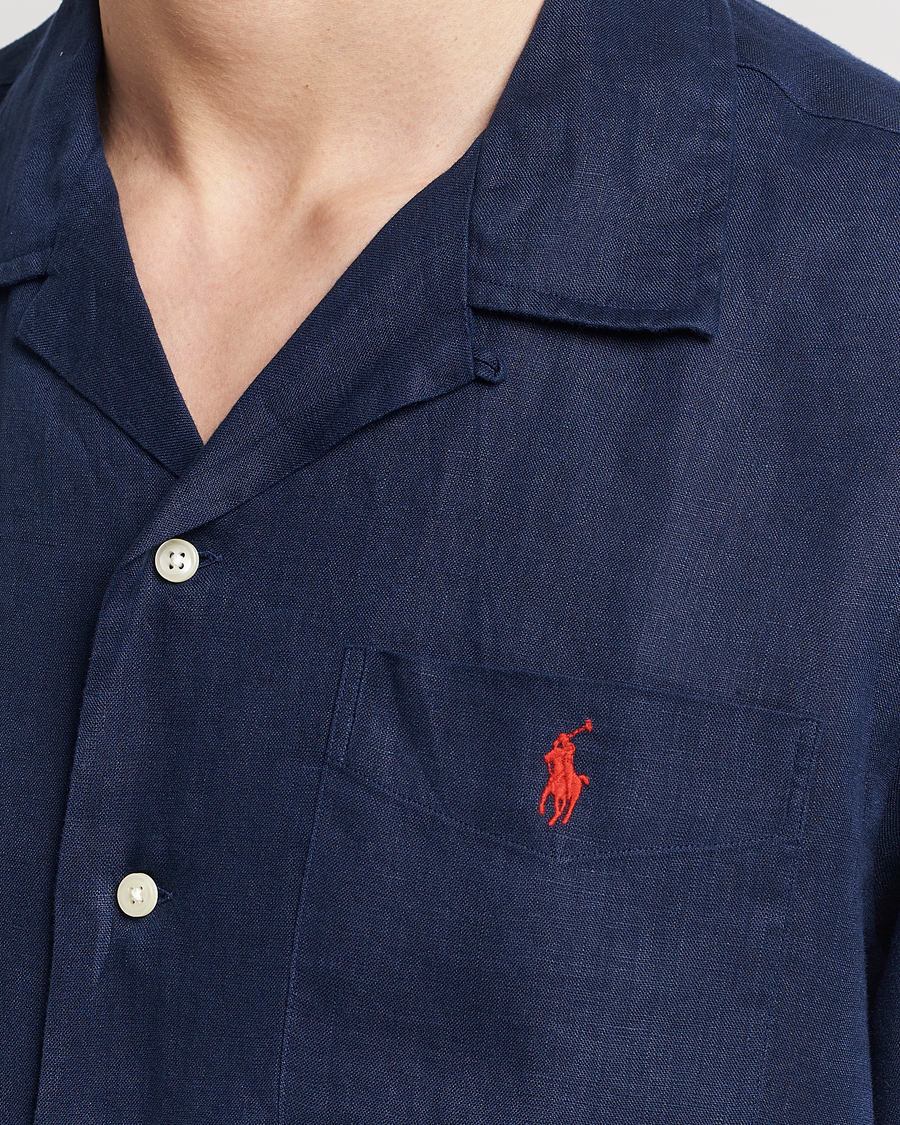 Homme | Chemises | Polo Ralph Lauren | Linen Pocket Short Sleeve Shirt Newport Navy