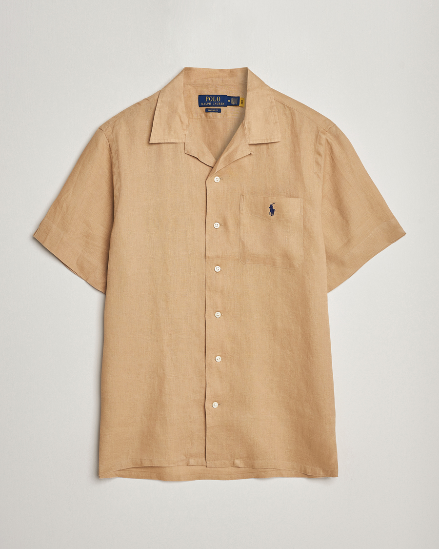 Homme | Chemises | Polo Ralph Lauren | Linen Pocket Short Sleeve Shirt Vintage Khaki