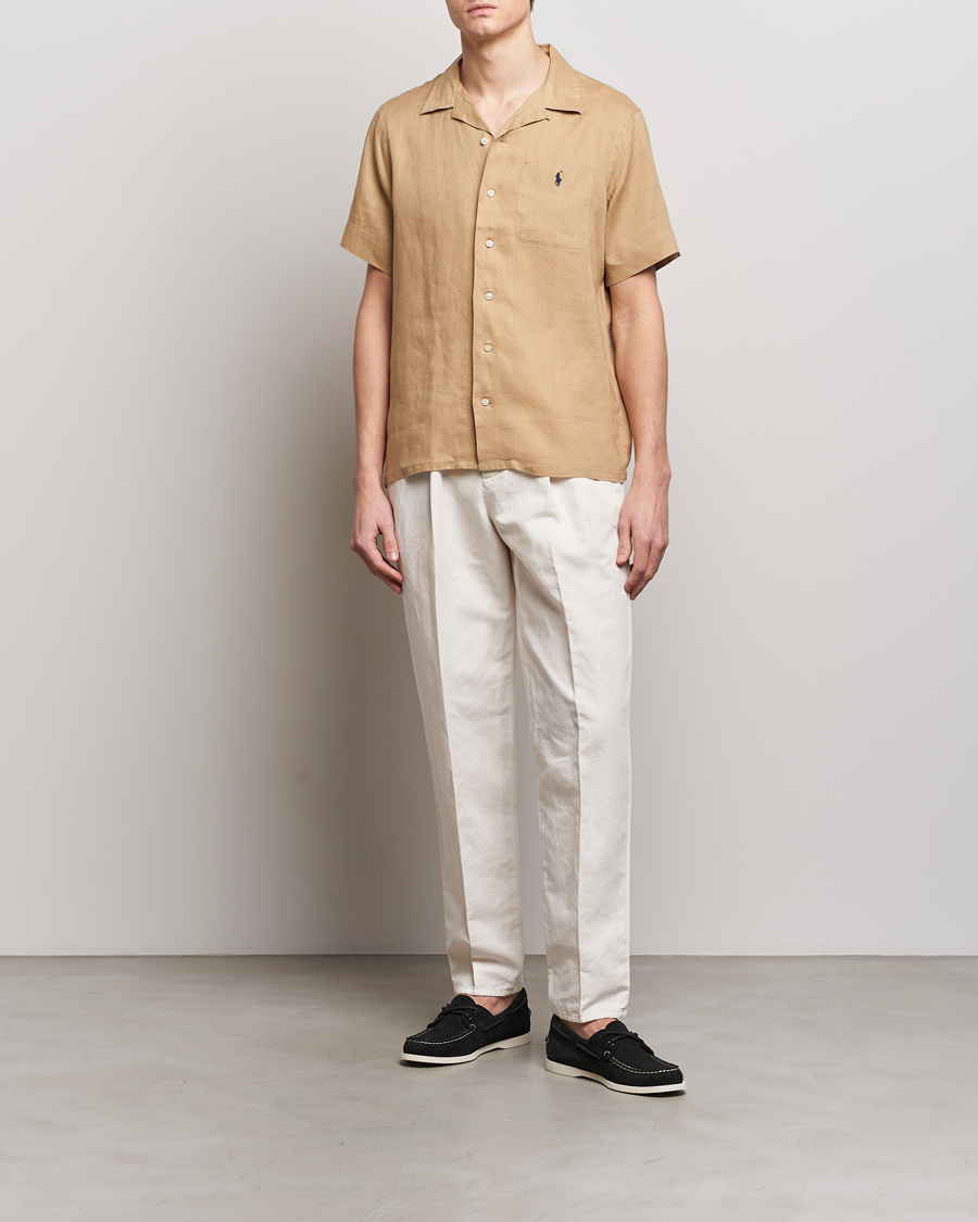 Homme | Chemises | Polo Ralph Lauren | Linen Pocket Short Sleeve Shirt Vintage Khaki