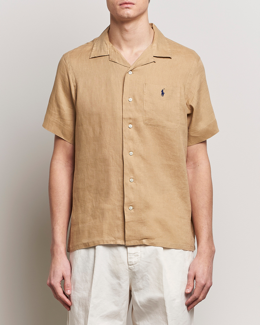 Homme | Chemises | Polo Ralph Lauren | Linen Pocket Short Sleeve Shirt Vintage Khaki