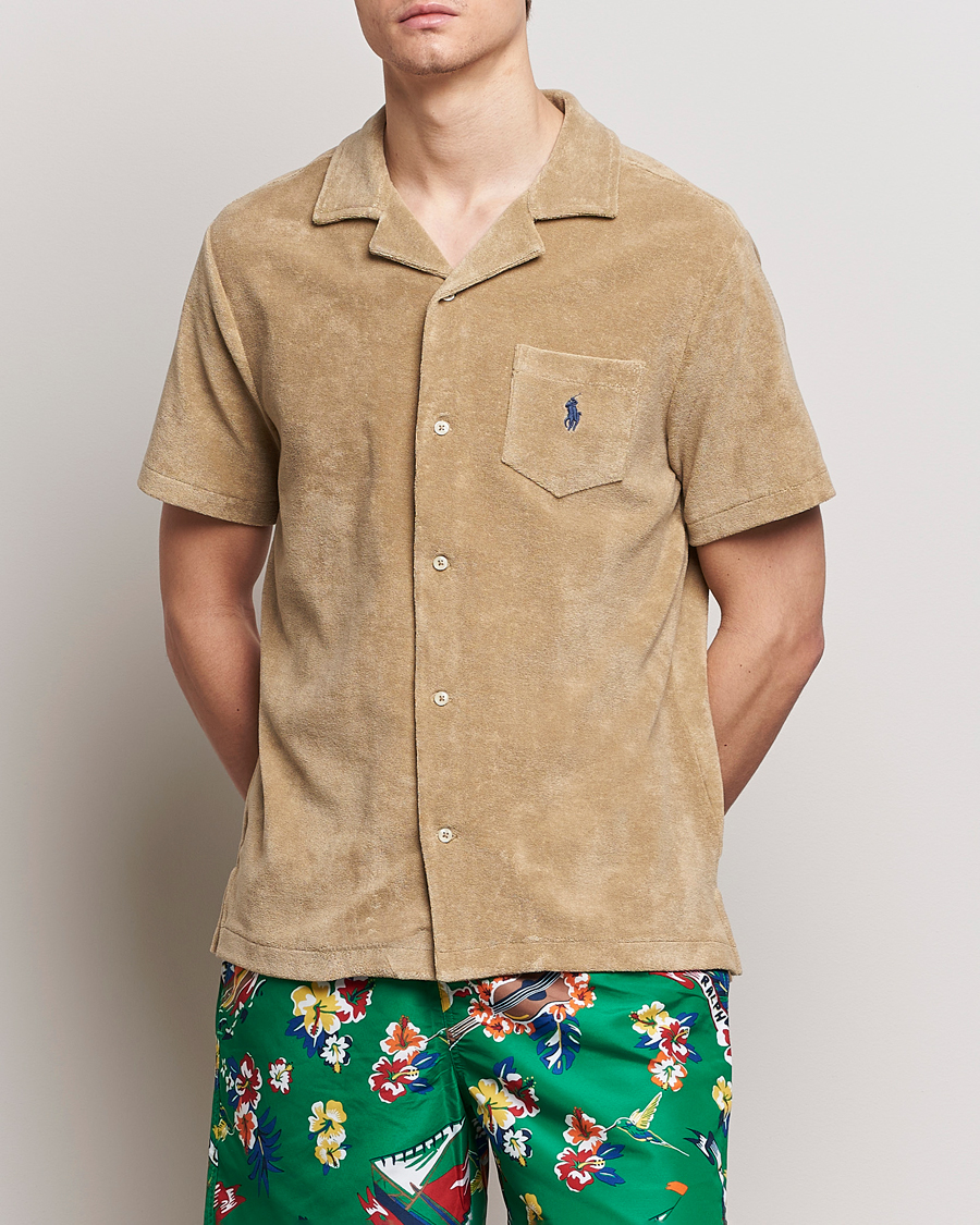Homme | Chemises À Manches Courtes | Polo Ralph Lauren | Cotton Terry Short Sleeve Shirt Coastal Beige