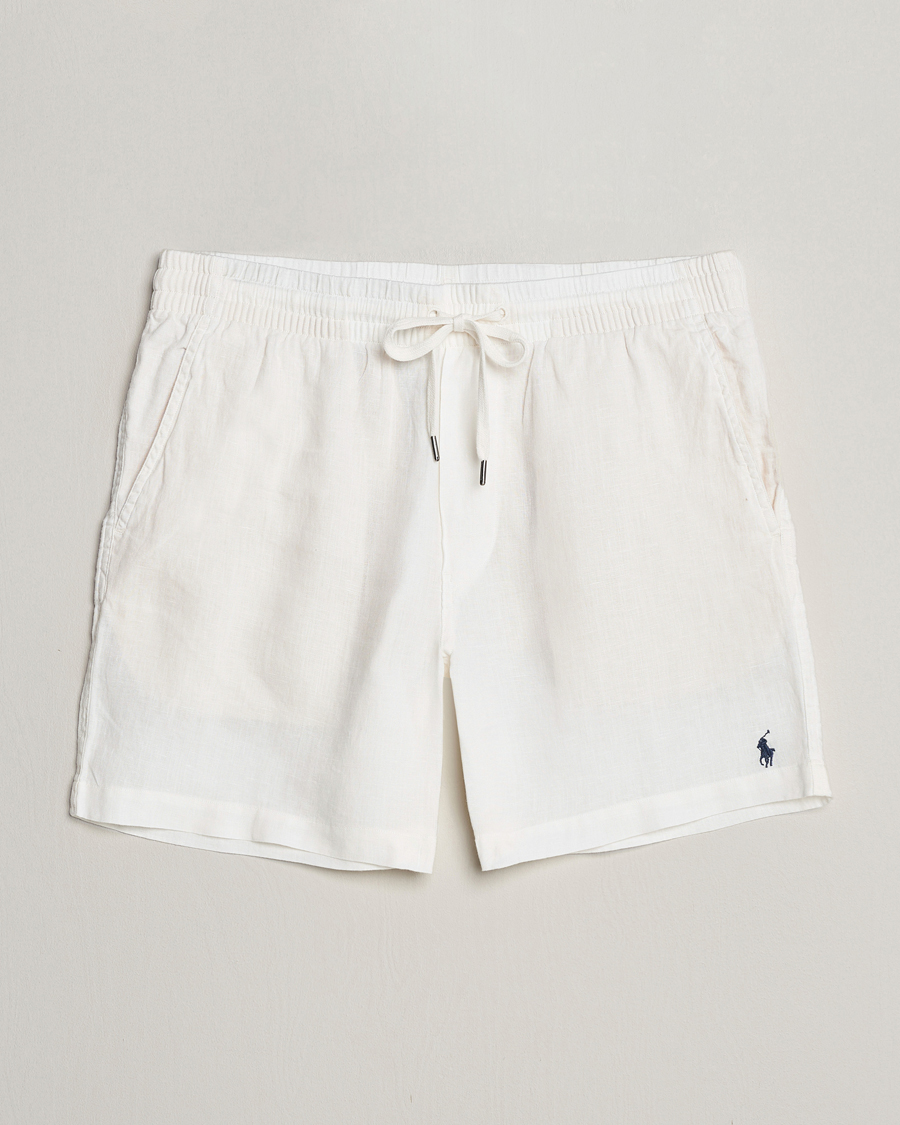 Homme | Shorts | Polo Ralph Lauren | Prepster Linen Drawstring Shorts Deckwash White