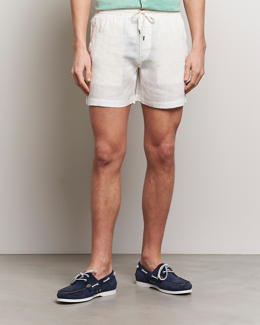 Homme | Shorts | Polo Ralph Lauren | Prepster Linen Drawstring Shorts Deckwash White
