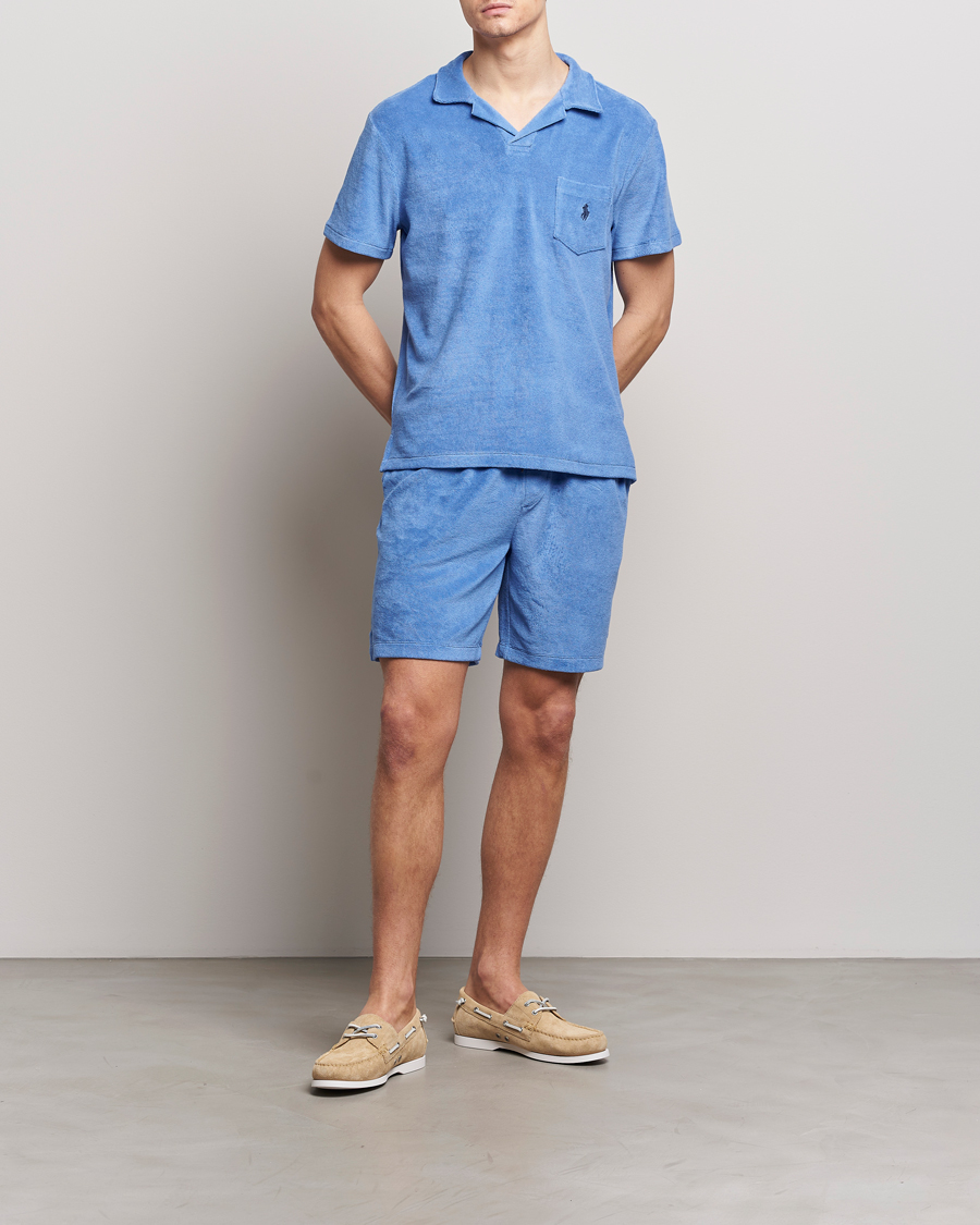 Homme | Shorts | Polo Ralph Lauren | Cotton Terry Drawstring Shorts Harbour Island Blue