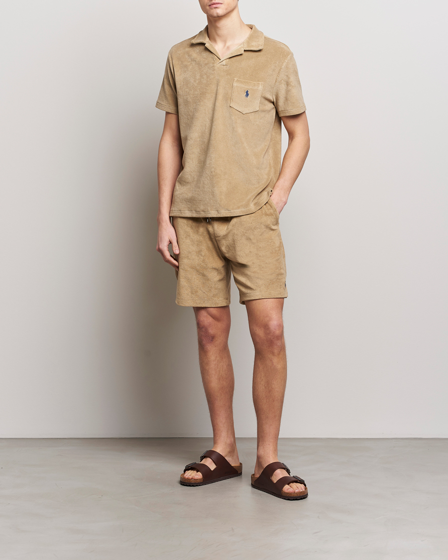 Homme | Shorts | Polo Ralph Lauren | Cotton Terry Drawstring Shorts Coastal Beige