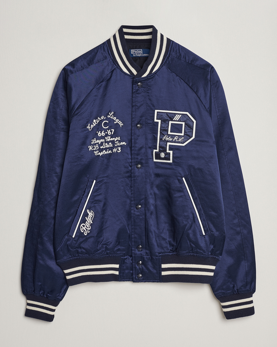 Homme | Manteaux Et Vestes | Polo Ralph Lauren | Varsity Bomber Satin Jacket Aviator Navy