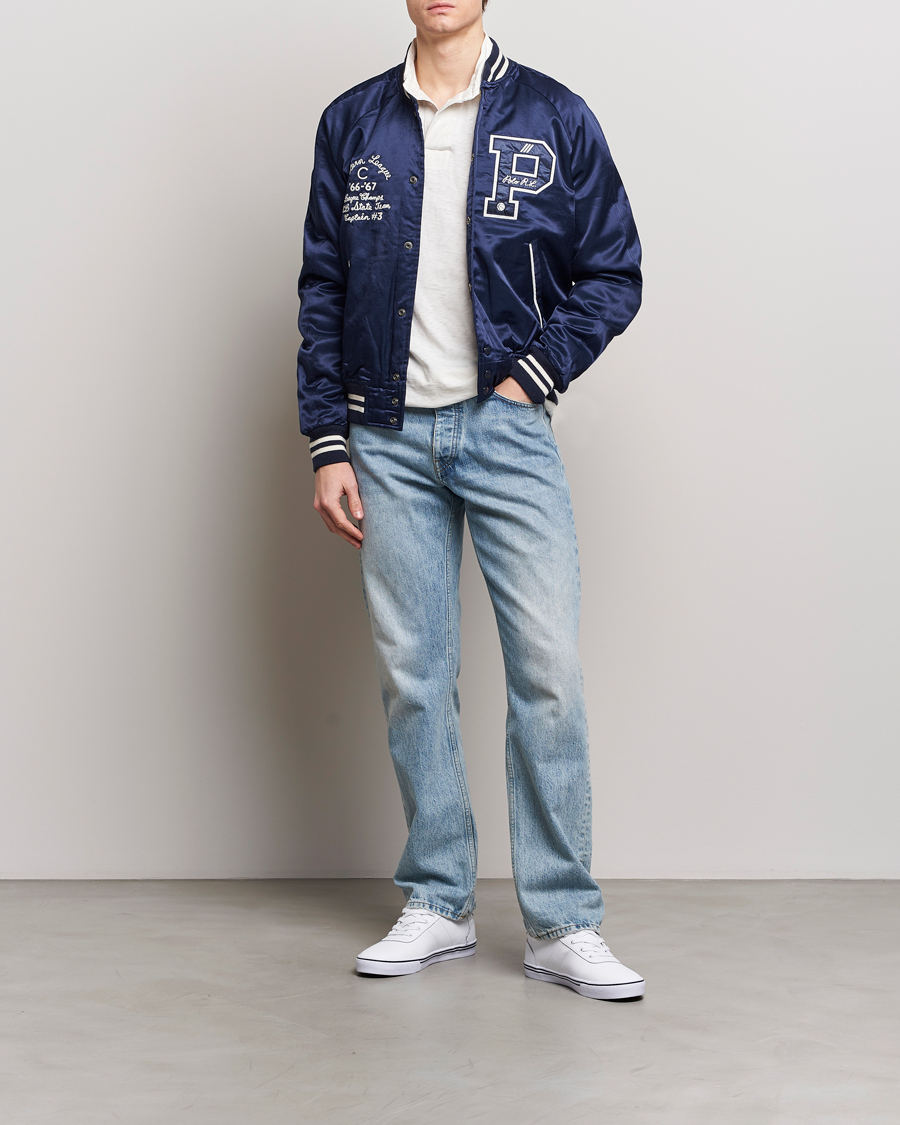 Homme | Manteaux Et Vestes | Polo Ralph Lauren | Varsity Bomber Satin Jacket Aviator Navy