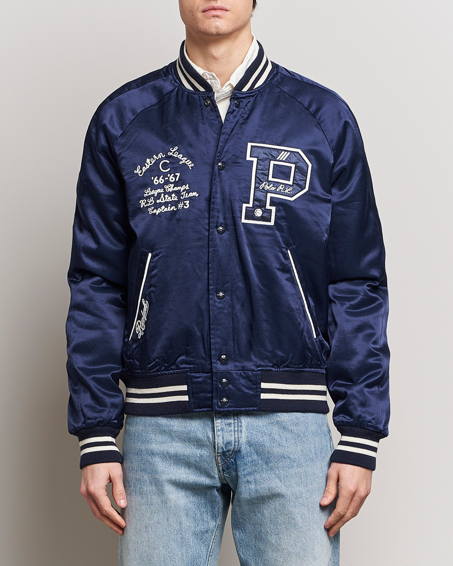 Homme | Manteaux Et Vestes | Polo Ralph Lauren | Varsity Bomber Satin Jacket Aviator Navy