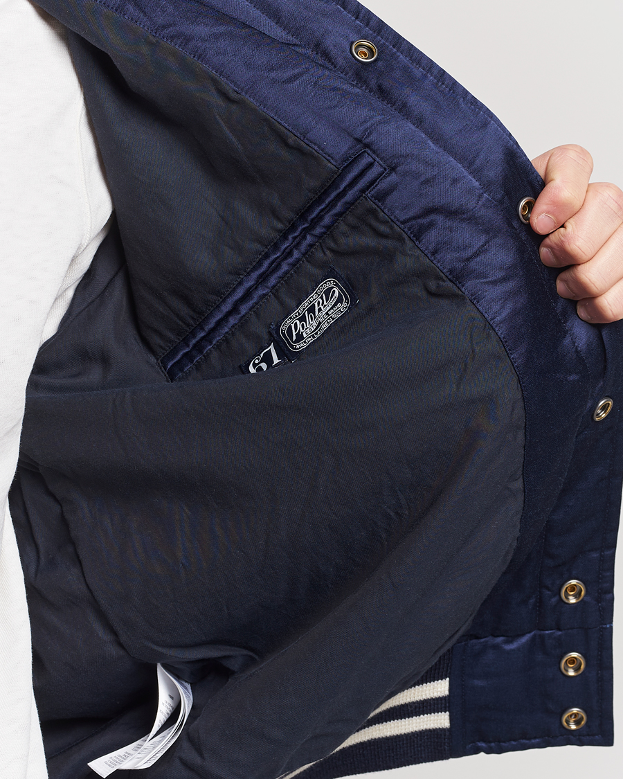 Homme | Manteaux Et Vestes | Polo Ralph Lauren | Varsity Bomber Satin Jacket Aviator Navy