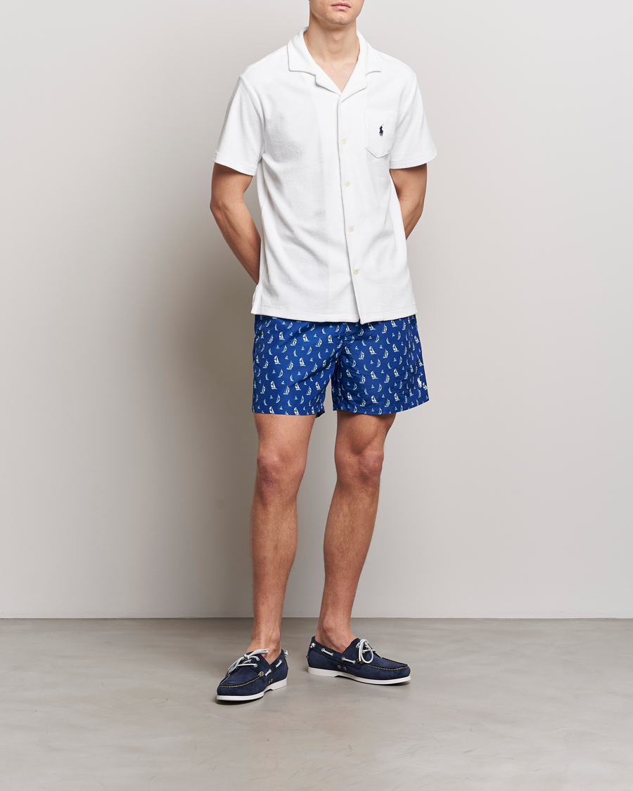 Homme | Maillots De Bain | Polo Ralph Lauren | Recycled Traveler Printed Swimshorts Blue Sail