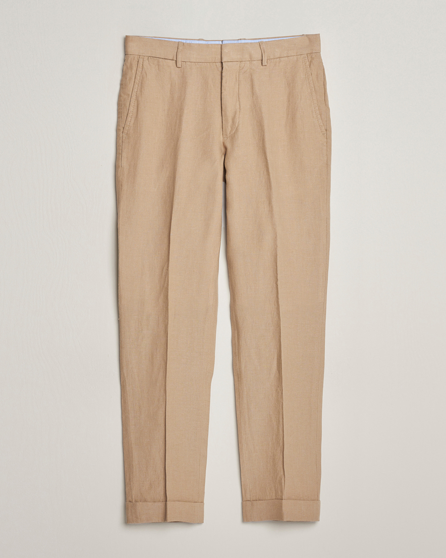 Homme | Pantalons | Polo Ralph Lauren | Linen Pleated Trousers Coastal Beige