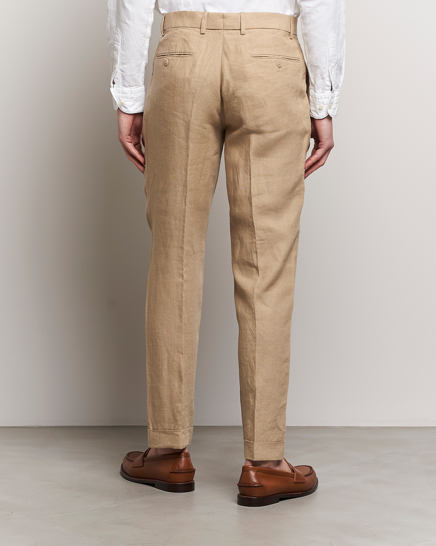 Homme | Pantalons | Polo Ralph Lauren | Linen Pleated Trousers Coastal Beige
