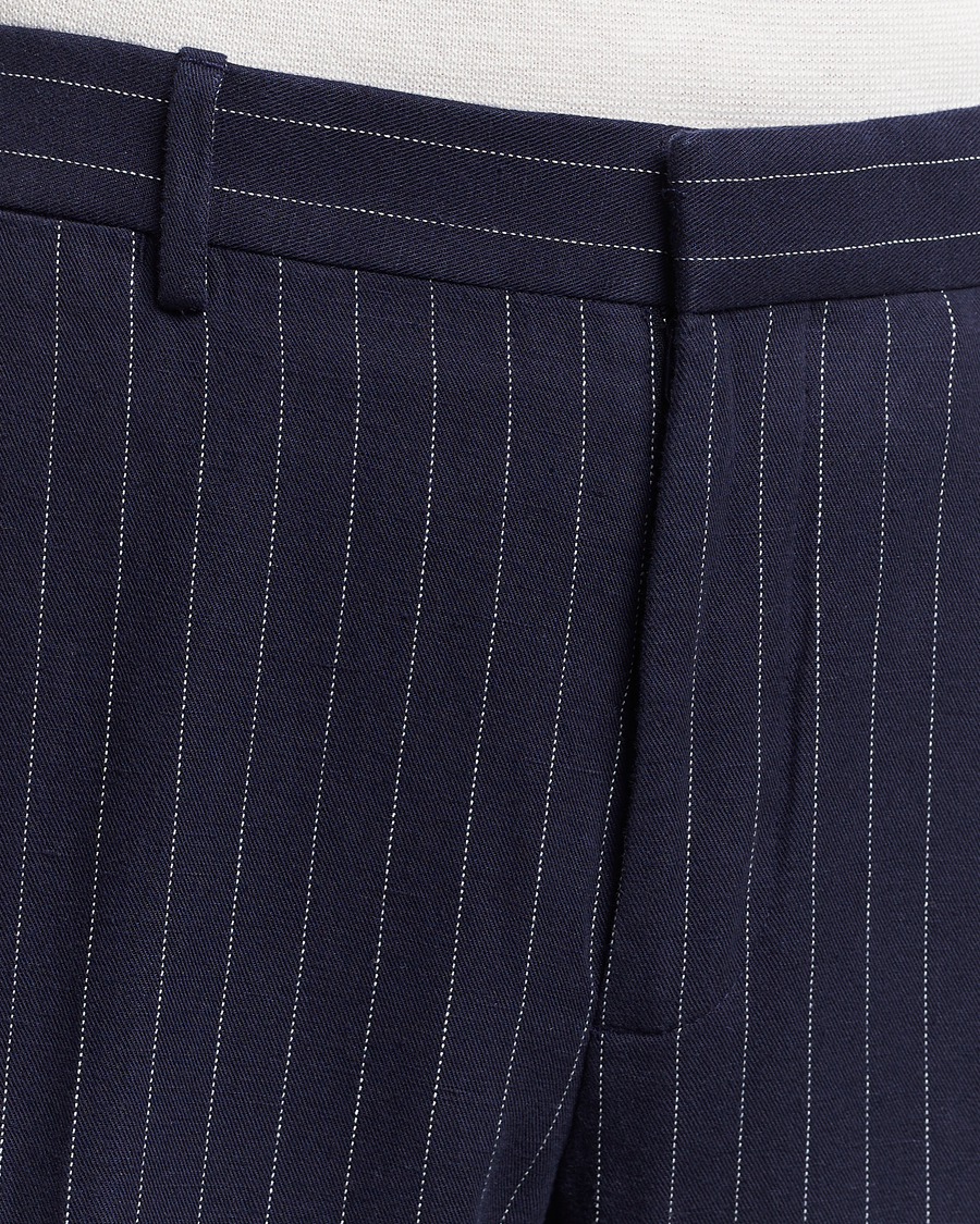 Homme | Pantalons | Polo Ralph Lauren | Linen Pinstripe Trousers Navy/Cream