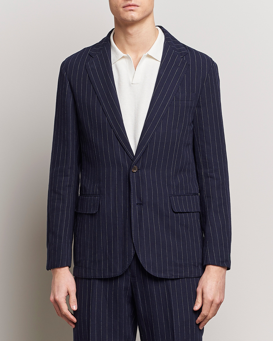 Homme | Blazers | Polo Ralph Lauren | Linen Pinstripe Sportcoat Navy/Cream