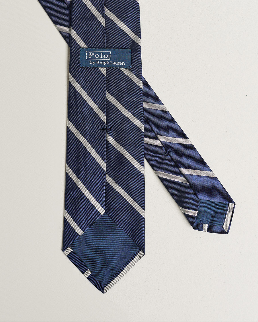 Homme | Polo Ralph Lauren Striped Tie Navy/White | Polo Ralph Lauren | Striped Tie Navy/White