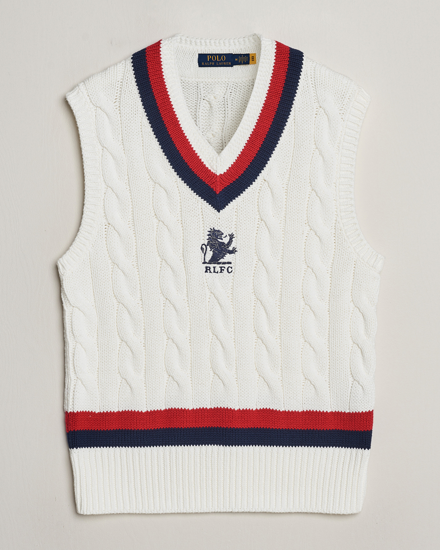 Homme | Pulls Et Tricots | Polo Ralph Lauren | Cotton Knitted Cricket Vest Deckwash White