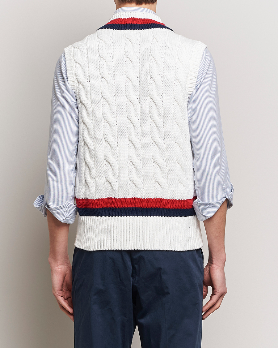 Homme | Pulls Et Tricots | Polo Ralph Lauren | Cotton Knitted Cricket Vest Deckwash White