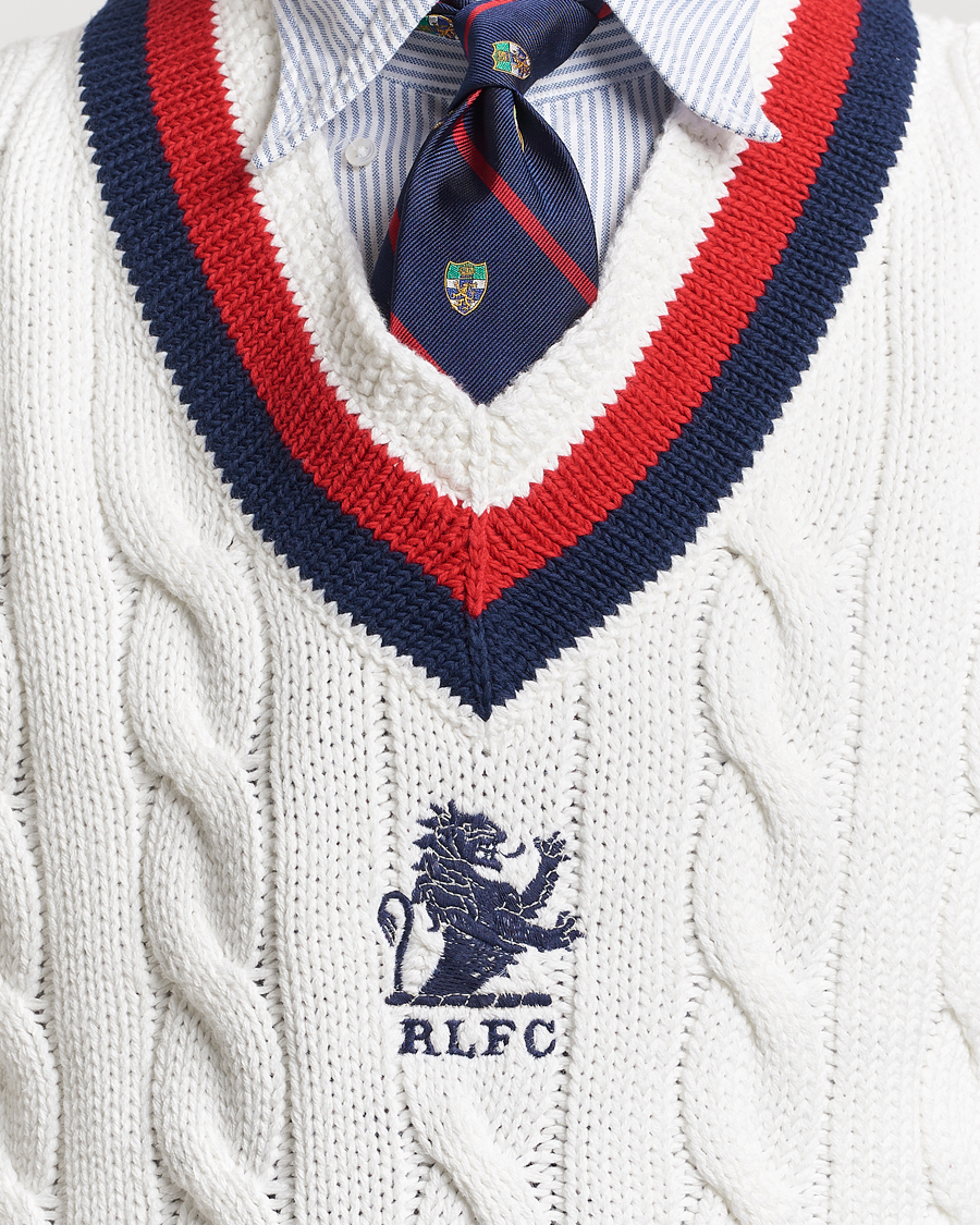 Homme | Pulls Et Tricots | Polo Ralph Lauren | Cotton Knitted Cricket Vest Deckwash White